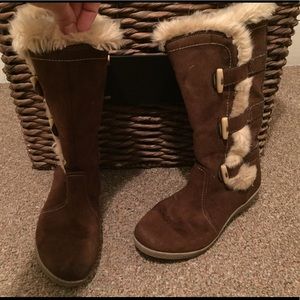 Nine West Brown Faux Suede Boots Girl 4